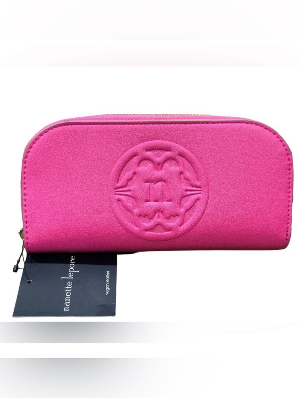 Nanette Lepore Pink Embossed Zip Wallet